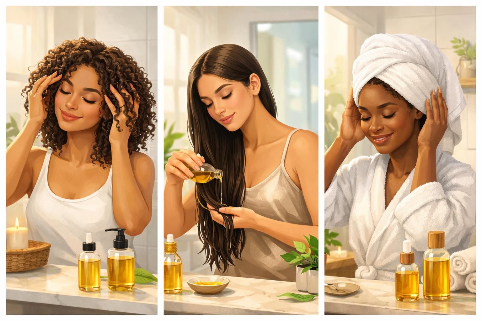 découvrez comment réaliser un bain d'huile adapté à votre type de cheveux pour nourrir, renforcer et sublimer votre chevelure en toute simplicité.